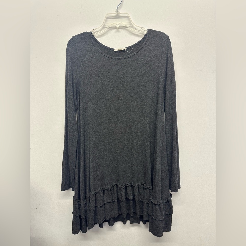 Easel Charcoal Gray Knit Top